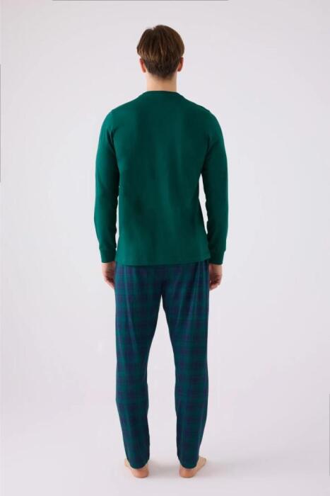 Arnetta 3131-S Erkek Uzun Kollu Pijama Takımı Koyu Yeşil - 5