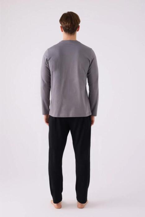 Arnetta 3144-S Erkek Uzun Kollu Pijama Takımı Koyu Gri - 5