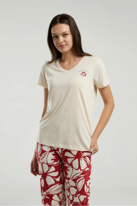 Arnetta 3263-S Bayan Pijama Takımı Kırmızı - 4