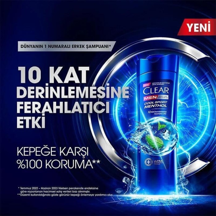 Clear Men Cool Sport Menthol Şampuan 350 Ml + 180 Ml Set - 3