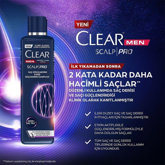 Clear Men Scalp Pro Saç Dökülme Karşıtı Şampuan 300 Ml - 2