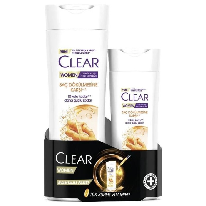 Clear Women Saç Dökülme Karşıtı Şampuan 350 Ml + 180 Ml Set - 1