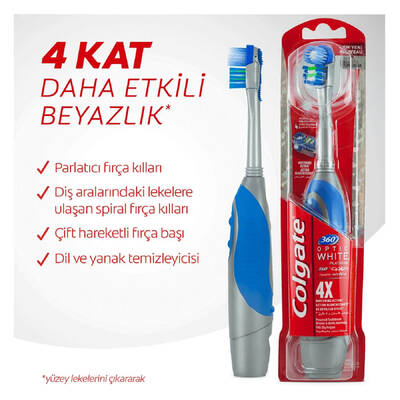 Colgate 360 Optic White Platinum Yedek Başlık Pilli Diş Fırçası - 2