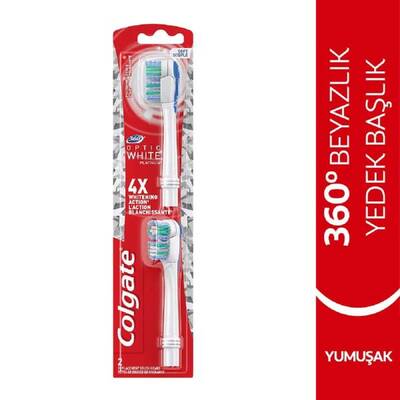 Colgate 360 Optic White Platinum Yedek Başlık Pilli Diş Fırçası - 1