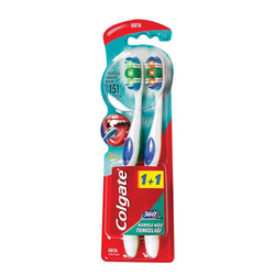 Colgate Diş Fırçası 360 Derece Komple Ağız Temizliği 2'li Orta - Colgate