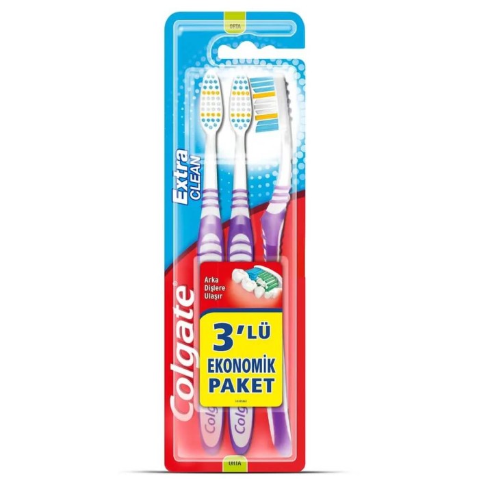 Colgate Extra Clean Colors Diş Fırçası 2+1 - 1