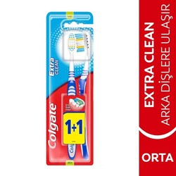 Colgate Extra Clean Dil Temizleyicili Diş Fırçası 1+1 Orta - Colgate
