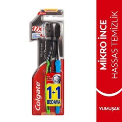 Colgate Mikro İnce Hassas Temizlik Siyah Yumuşak Diş Fırçası 1+1 - Colgate