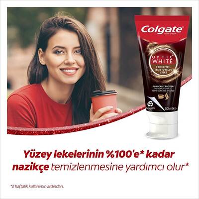Colgate Optic White Kahve&Çay&Tütün Kullananlar İçin Diş Macunu 50 Ml - 2