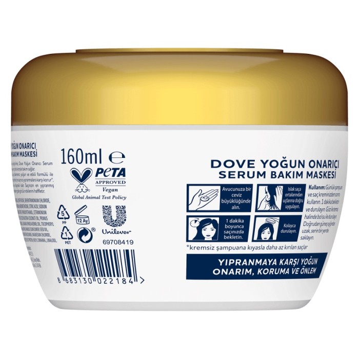 Dove Ultra Care Serum Bakım Maskesi Yoğun Onarıcı Yıpranmış Saçlar 160 Ml - 2