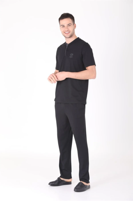 Ds Damat 224016 4'lü Penye Pijama Siyah - 2