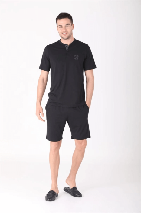 Ds Damat 224016 4'lü Penye Pijama Siyah - 4