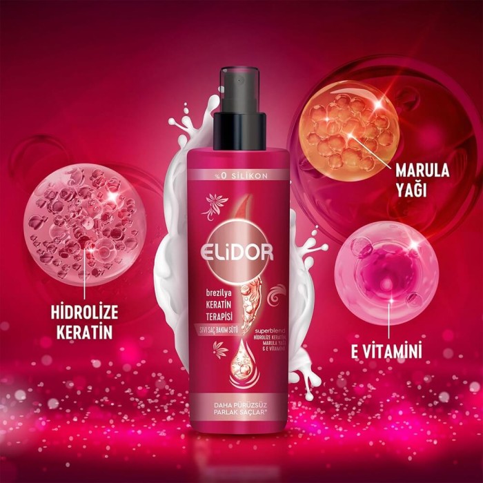 Elidor Brezilya Keratin Terapisi Sıvı Saç Bakım Sütü 200 Ml - 4