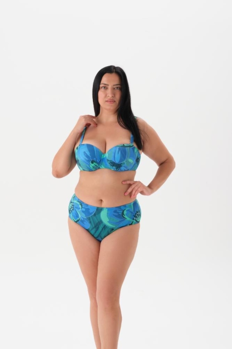 Eros Mayo 4046Bk Kaplı Balenli Bikini Takımı Mavi - 1