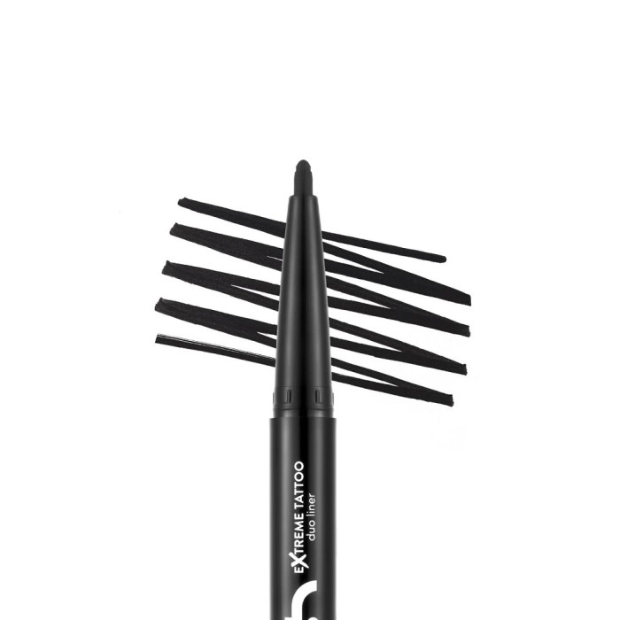 Flormar Extreme Tattoo Duo 2?si 1 Arada Keçe Uçlu Eyeliner & Jel Göz Kalemi Black - 3