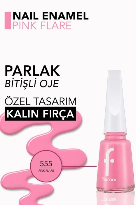 Flormar Oje Nail Enamel 555 Pink Flare - 4
