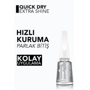 Flormar Quick Dry Extra Shine Çabuk Kuruyan ve Parlaklık Veren Son Kat Tırnak Cilası - 2