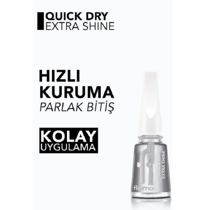 Flormar Quick Dry Extra Shine Çabuk Kuruyan ve Parlaklık Veren Son Kat Tırnak Cilası - 2