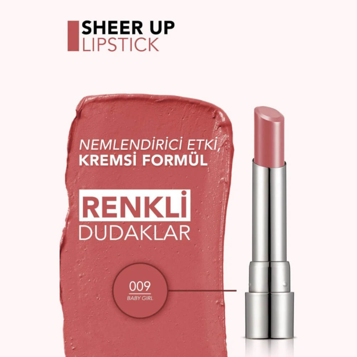 Flormar Sheer Up Lipstick 009 - 3