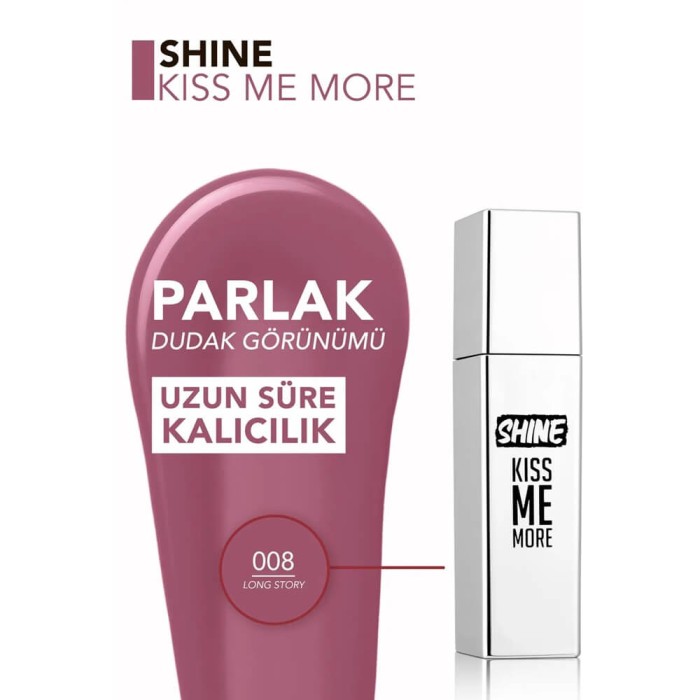 Flormar Shine Kiss Me Lipstick 008 Long Story - 4