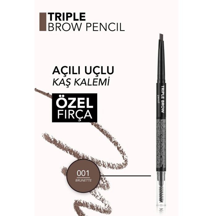 Flormar Triple Brow 3'ü 1 Arada Kremsi Dokulu Kaş Makyaj Kalemi 001 Brunette - 5