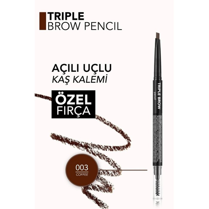 Flormar Triple Brow 3'ü 1 Arada Kremsi Dokulu Kaş Makyaj Kalemi 003 Coffee - 5