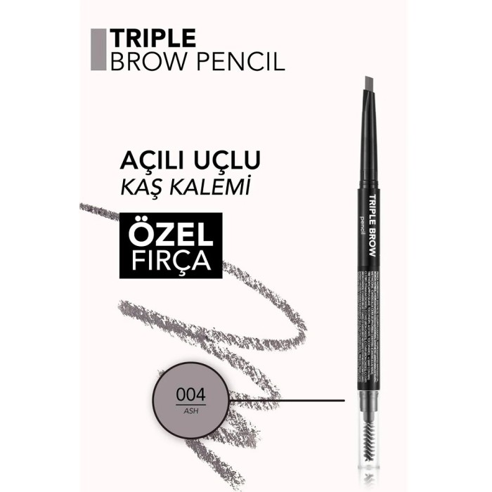 Flormar Triple Brow 3'ü 1 Arada Kremsi Dokulu Kaş Makyaj Kalemi 004 Ash - 5