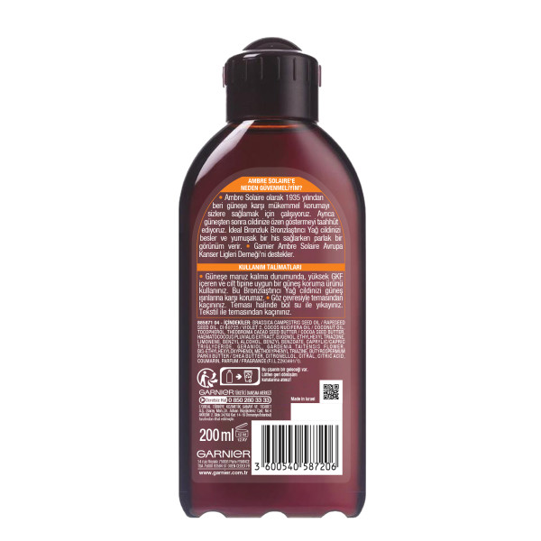 Garnier Ambre Solaire İdeal Bronzluk Bronzlaştırıcı Yağ 200 Ml - 2