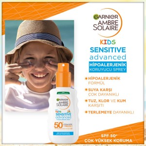 Garnier Ambre Solaire Sensitive Advanced Çocuk Hipoalerjenik Güneş Koruyucu Sprey SPF50+ 150 Ml - 3
