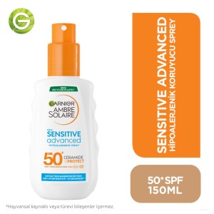 Garnier Ambre Solaire Sensitive Advanced Hipoalerjenik Güneş Koruyucu Sprey SPF50+ 150 Ml - 2
