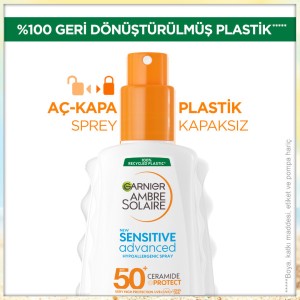 Garnier Ambre Solaire Sensitive Advanced Hipoalerjenik Güneş Koruyucu Sprey SPF50+ 150 Ml - 5