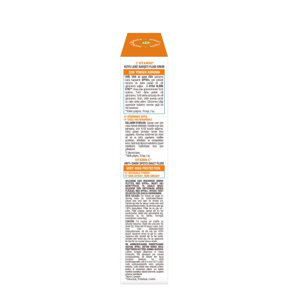 Garnier Ambre Solaire Super UV C Vitamini Koyu Leke Karşıtı Fluid Yüz Güneş Kremi SPF50+ 40 Ml - 3