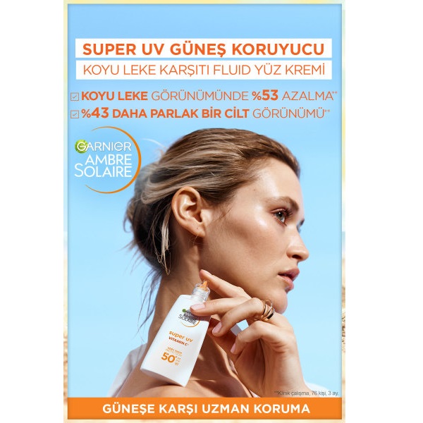 Garnier Ambre Solaire Super UV C Vitamini Koyu Leke Karşıtı Fluid Yüz Güneş Kremi SPF50+ 40 Ml - 4