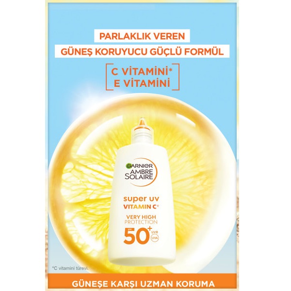 Garnier Ambre Solaire Super UV C Vitamini Koyu Leke Karşıtı Fluid Yüz Güneş Kremi SPF50+ 40 Ml - 7