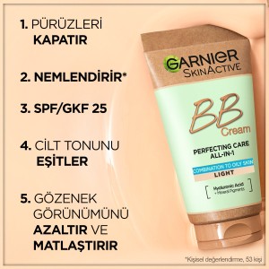 Garnier BB Krem Mucizevi Cilt Kusursuzlaştırıcı Açık Ton Yağlı ve Karma Ciltler 50 Ml - 5
