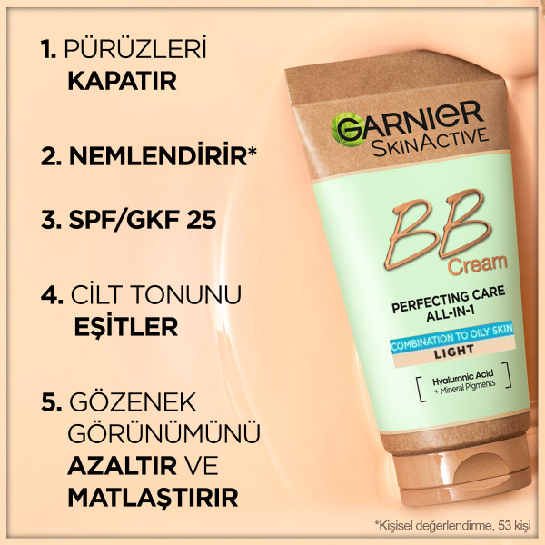 Garnier BB Krem Mucizevi Cilt Kusursuzlaştırıcı Açık Ton Yağlı ve Karma Ciltler 50 Ml - 5