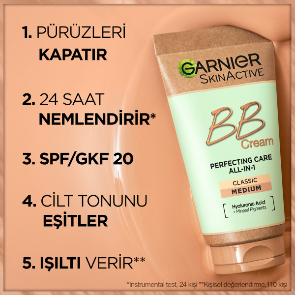 Garnier BB Krem Mucizevi Cilt Kusursuzlaştırıcı Orta Ton 50 Ml - 5