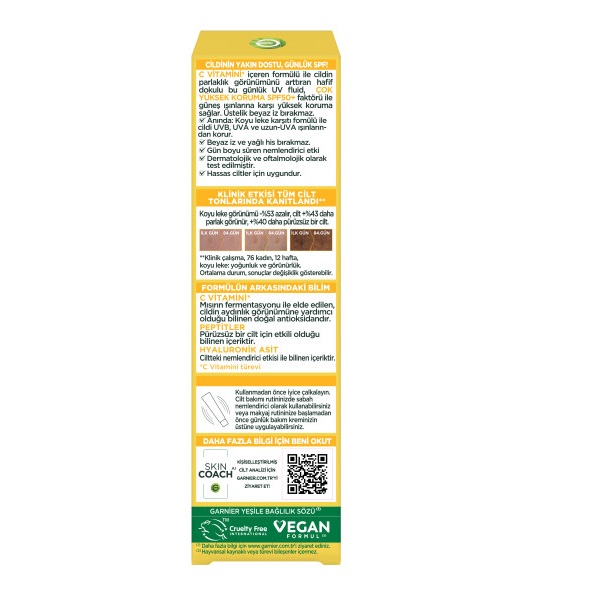 Garnier C Vitamini Parlak Günlük UV Korumalı Güneş Yüz Kremi Görünmez Doku SPF50+ 40 Ml - 4