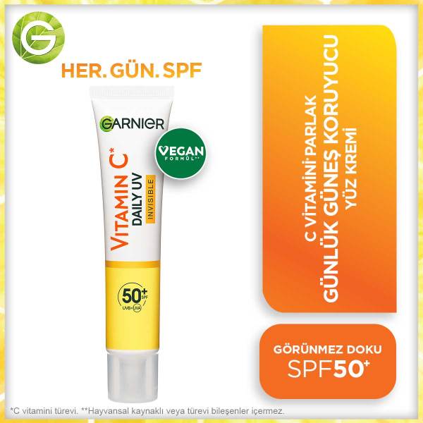 Garnier C Vitamini Parlak Günlük UV Korumalı Güneş Yüz Kremi Görünmez Doku SPF50+ 40 Ml - 5