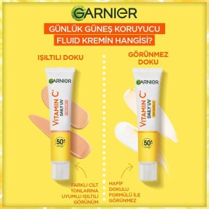 Garnier C Vitamini Parlak Günlük UV Korumalı Güneş Yüz Kremi Görünmez Doku SPF50+ 40 Ml - 11
