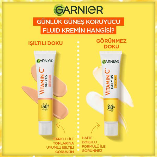 Garnier C Vitamini Parlak Günlük UV Korumalı Güneş Yüz Kremi Görünmez Doku SPF50+ 40 Ml - 11