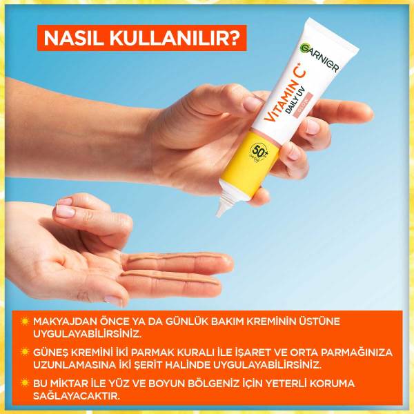 Garnier C Vitamini Parlak Günlük UV Korumalı Güneş Yüz Kremi Işıltılı Doku SPF50+ 40 Ml - 10
