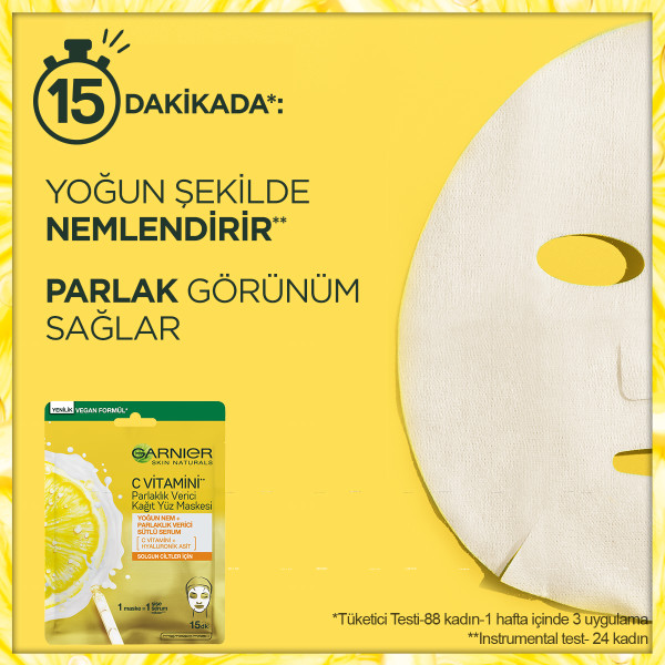 Garnier C Vitamini Parlaklık Verici Kağıt Yüz Maskesi - 4