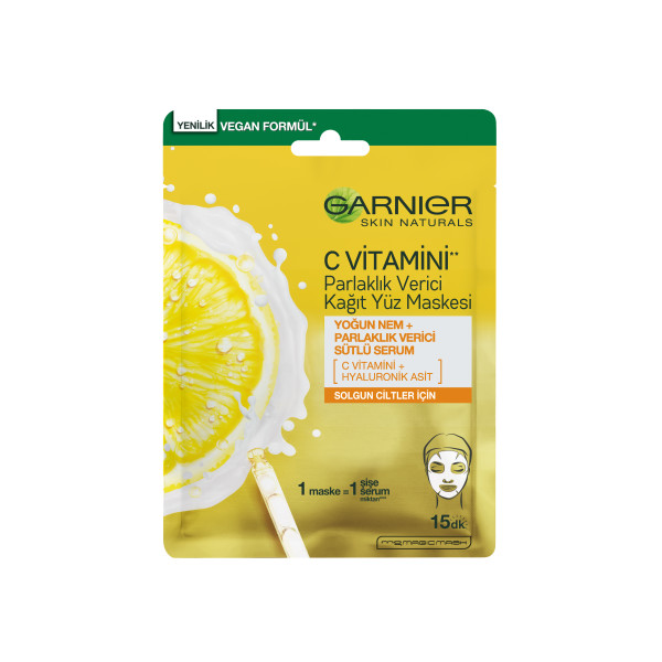 Garnier C Vitamini Parlaklık Verici Kağıt Yüz Maskesi - 1