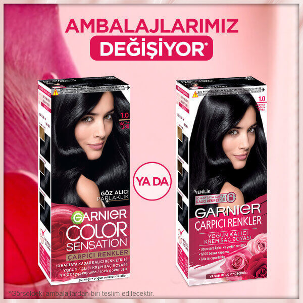 Garnier Çarpıcı Renkler Saç Boyası 1 Ekstra Yoğun Siyah - 4