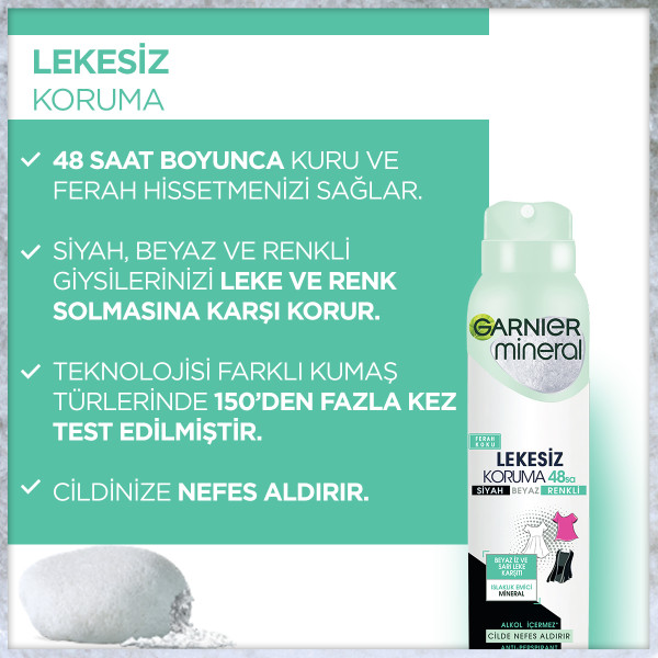 Garnier Mineral Lekesiz Koruma Kadın Deodorant 150 Ml - 5