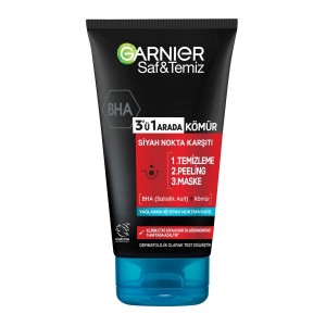 Garnier Saf & Temiz Siyah Nokta Karşıtı Kömürlü 3in1 Peeling Maske 150 Ml - 1