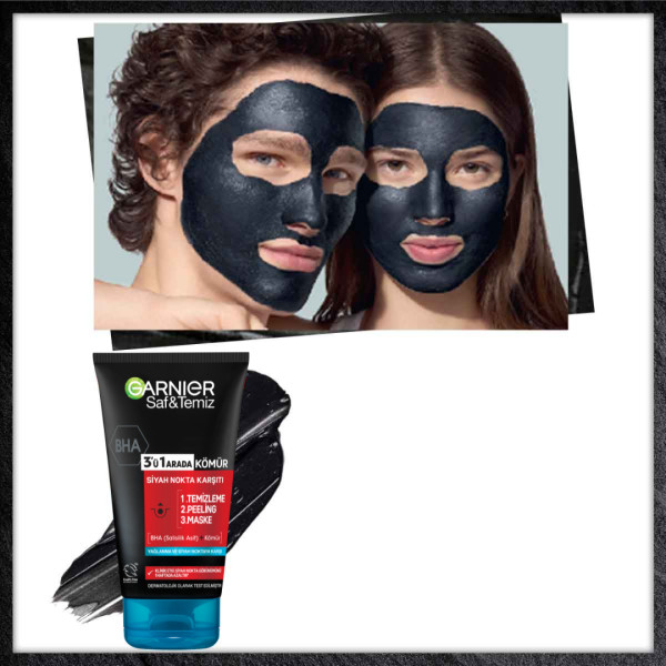 Garnier Saf & Temiz Siyah Nokta Karşıtı Kömürlü 3in1 Peeling Maske 150 Ml - 4