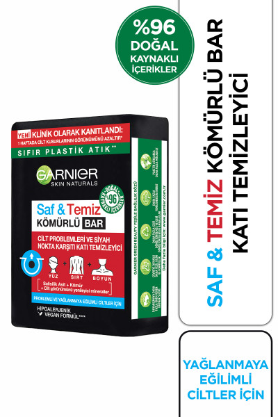 Garnier Saf&Temiz Siyah Nokta Karşıtı Kömürlü Bar 100 Gr - 2