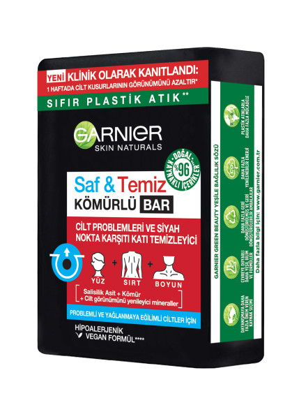 Garnier Saf&Temiz Siyah Nokta Karşıtı Kömürlü Bar 100 Gr - 1